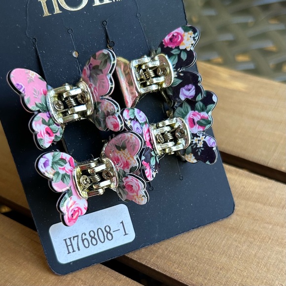 Noir Hair Claws Clips Womens hair accessories Butterfly New - Picture 4 of 6